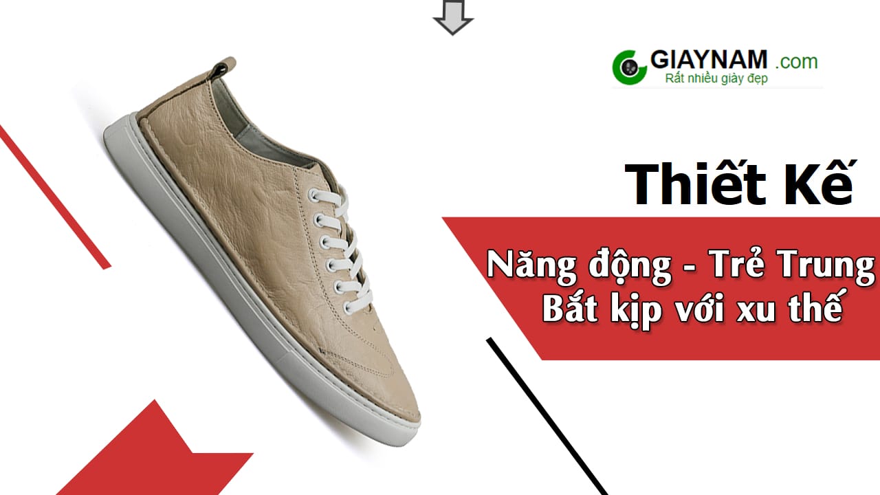 Giày thể thao nam thời trang màu trắng sữa